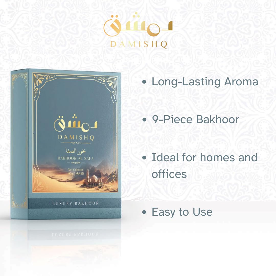 Damishq | Al Safa Premium Arabic Bakhoor Incense | 9 Pcs 40g - Image 3