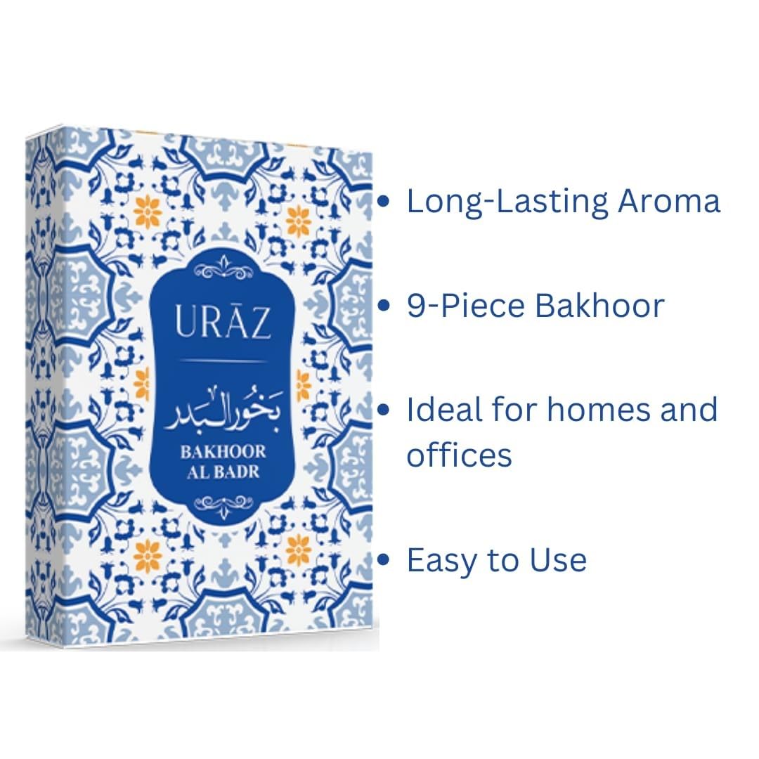URAZ | Al Badr Premium Oud Bakhoor Arabic Incense | 9 Pcs 40g - Image 3