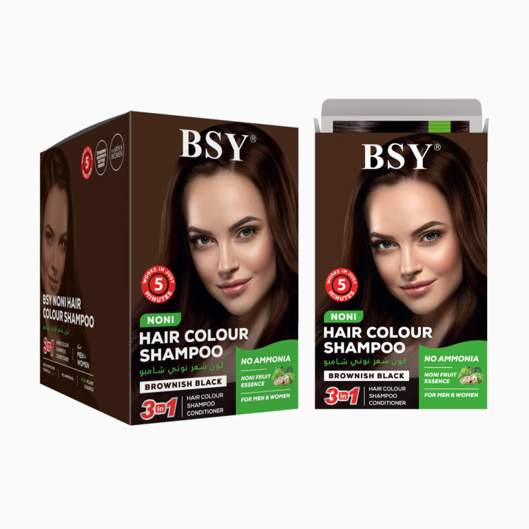 BSY | Noni Hair Colour Shampoo | Brownish Black | 20ml (Pack of 12)