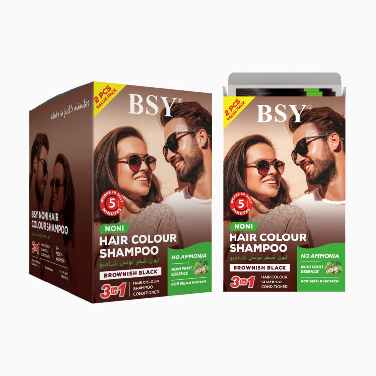 BSY | Noni Hair Colour Shampoo | Brownish Black | 2x20ml (24 Pcs Sachets)