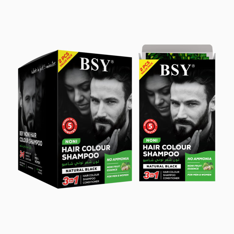 BSY | Noni Hair Colour Shampoo | Natural Black | 2x20ml (24 Pcs Sachets)