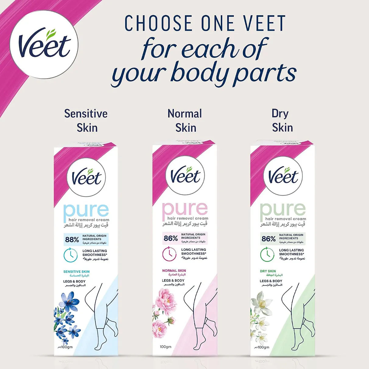 Veet | Silky Fresh Hair Removal Cream for Normal Skin,Legs & Body | 100g - Image 3